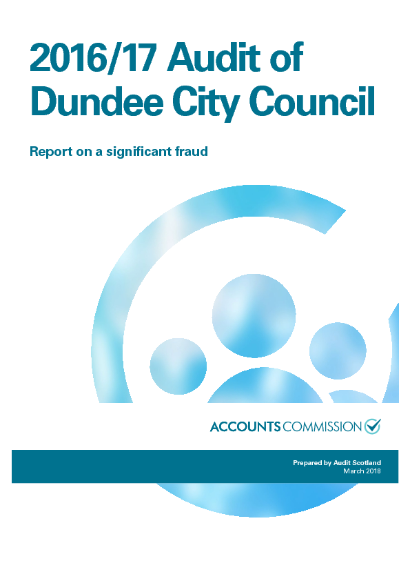 2016/17 audit of Dundee City Council: Report on a significant fraud