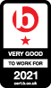 Best Companies logo 'Very good to work for 2021' cert.b.co.uk