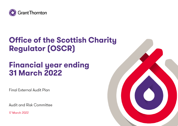 Publication cover: Office of the Scottish Charity Regulator annual audit plan 2021/22