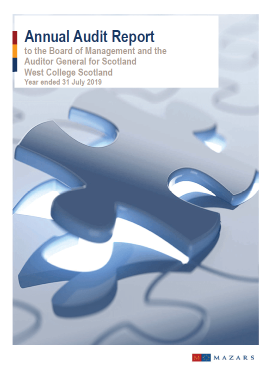 Publication cover: West College Scotland annual audit 2018/19