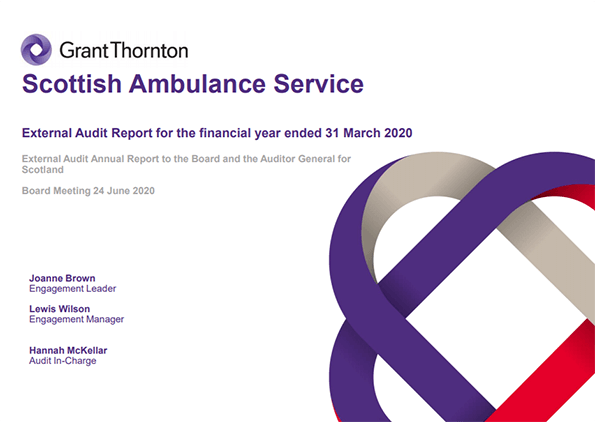 Publication cover: Scottish Ambulance Service annual audit report 2019/20