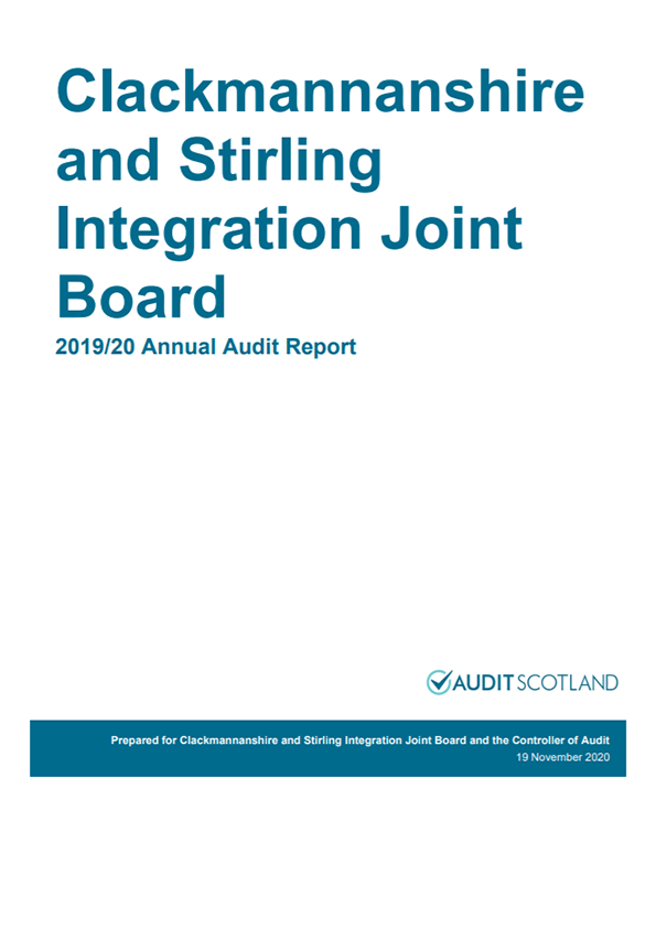 Publication cover: Clackmannanshire and Stirling Integration Joint Board annual audit 2019/20