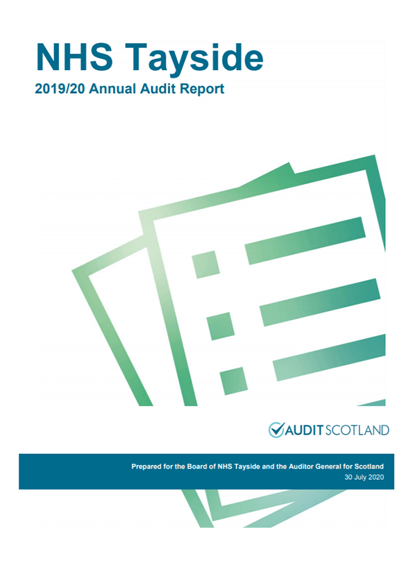 Publication cover: NHS Tayside annual audit report 2019/20