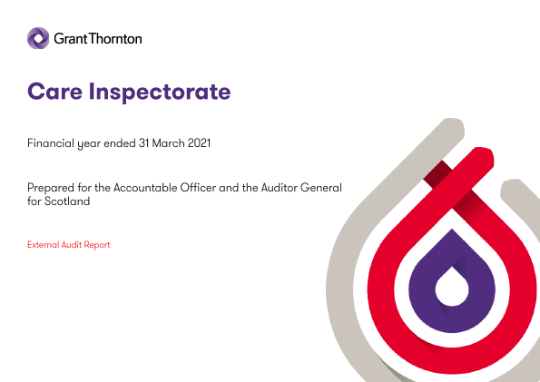 Publication cover: Care Inspectorate annual audit 2020/21 