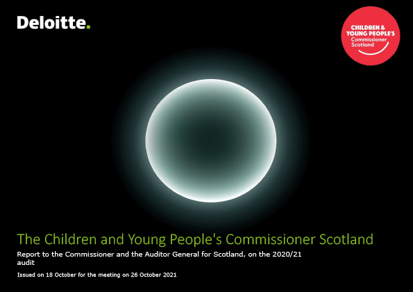 Publication cover: Children and Young People's Commissioner Scotland annual audit 2020/21 