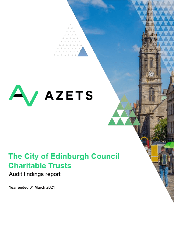 Publication cover: City of Edinburgh Charitable Trust annual audit 2020/21 