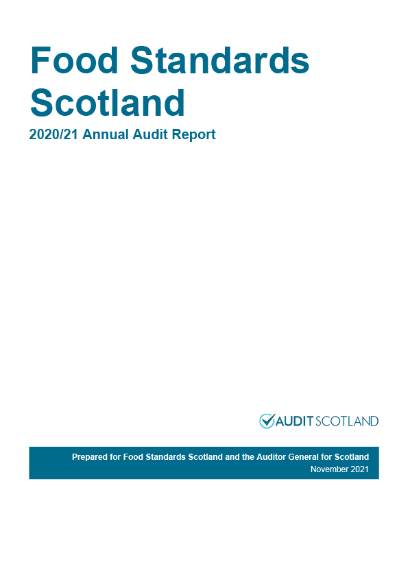 Publication cover: Food Standards Scotland annual audit 2020/21 