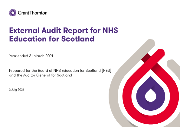 Report cover: NHS Education for Scotland annual audit 2020/21 