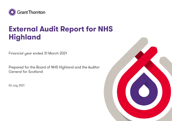 Publication cover: NHS Highland annual audit 2020/21 