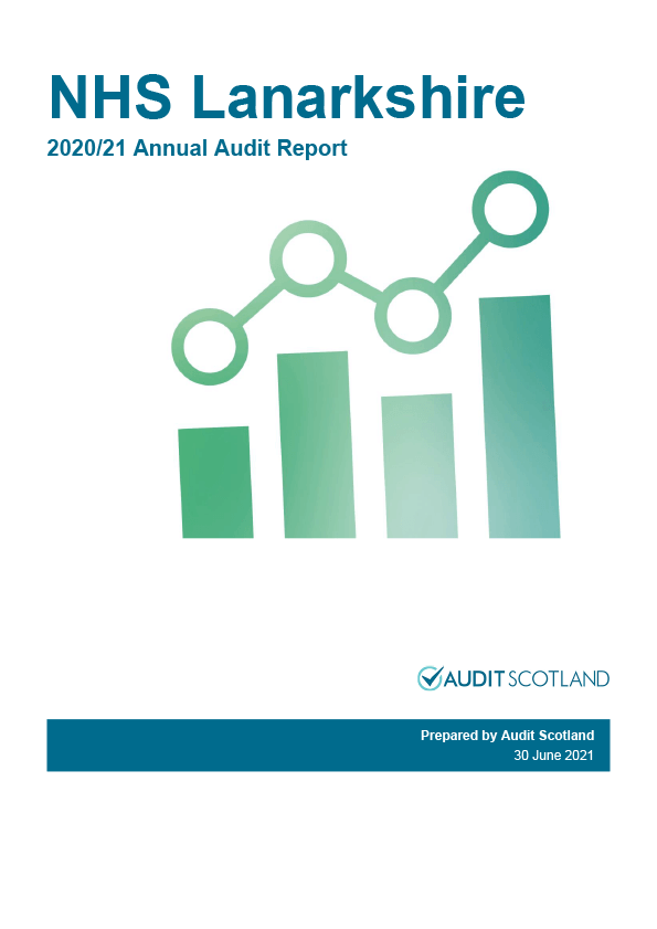 Report cover: NHS Lanarkshire annual audit 2020/21 