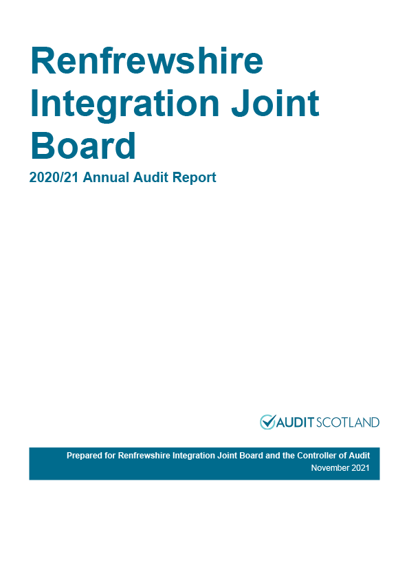 Publication cover: Renfrewshire Integration Joint Board annual audit 2020/21 