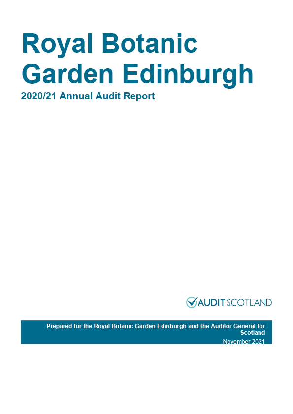 Publication cover: Royal Botanic Garden Edinburgh annual audit 2020/21 