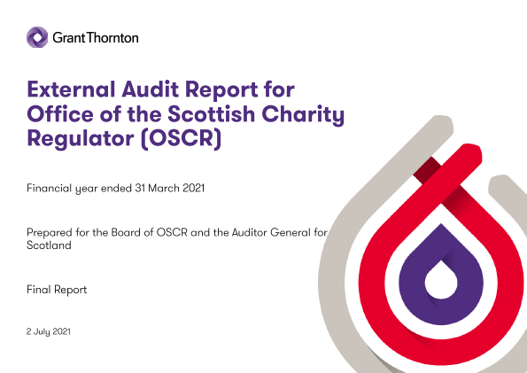 Publication cover: Office of the Scottish Charity Regulator annual audit 2020/21 