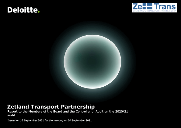 Publication cover: Zetland Transport Partnership annual audit 2020/21 