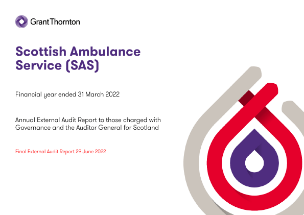 Publication cover: Scottish Ambulance Service annual audit 2021/22