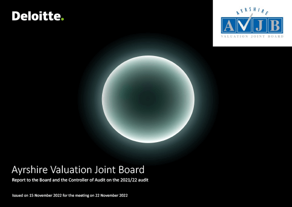 Publication cover: Ayrshire Valuation Joint Board annual audit 2021/22