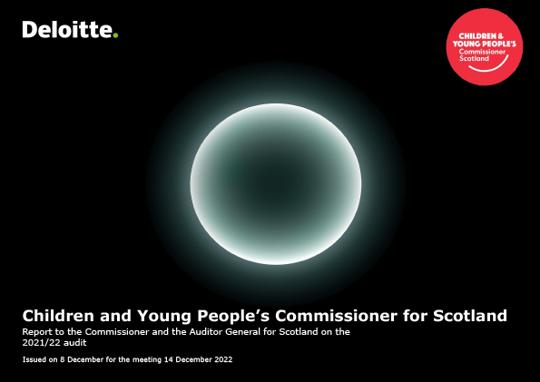 Publication cover: Children and Young People's Commissioner Scotland annual audit 2021/22