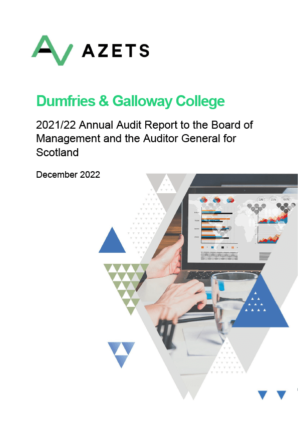 Publication cover: Dumfries and Galloway College annual audit 2021/22