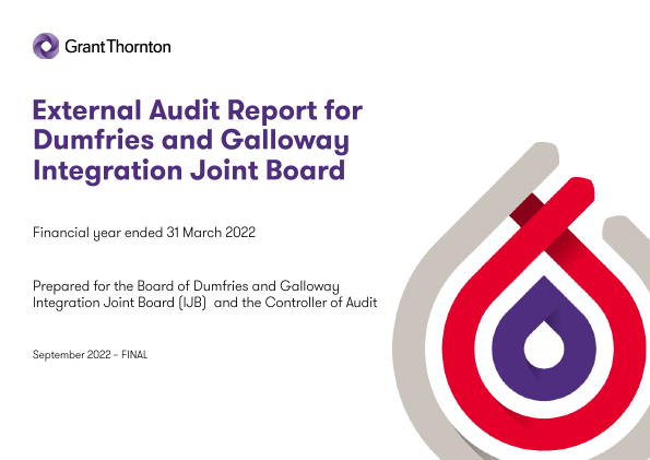 Publication cover: Dumfries and Galloway Integration Joint Board annual audit 2021/22