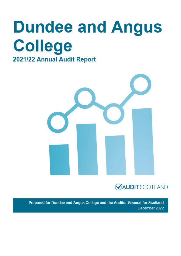 Publication cover: Dundee and Angus College annual audit 2021/22