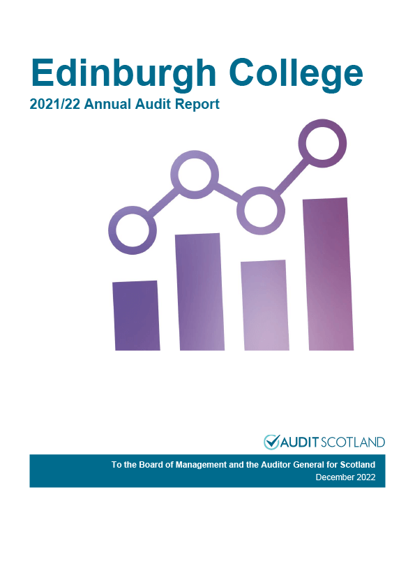 Publication cover: Edinburgh College annual audit 2021/22