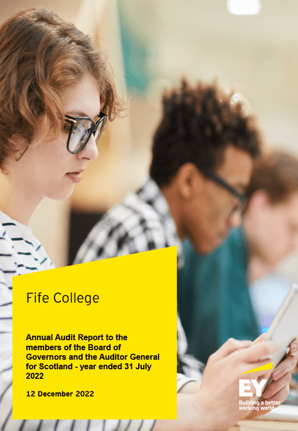 Publication cover: Fife College annual audit 2021/22