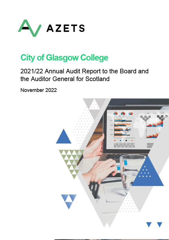 Publication cover: City of Glasgow College annual audit 2021/22