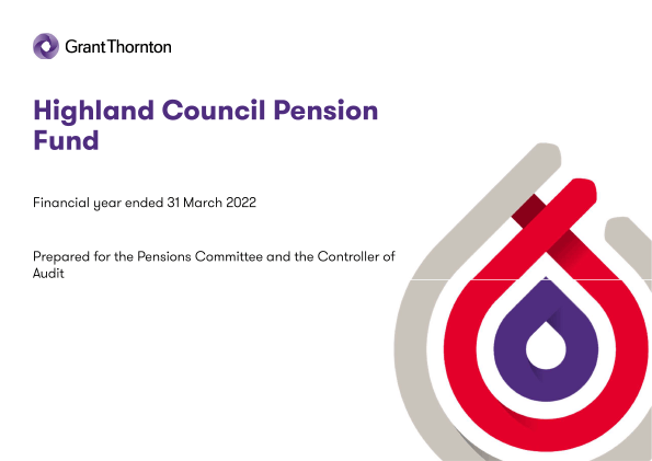 Publication cover: Highland Council Pension Fund annual audit 2021/22