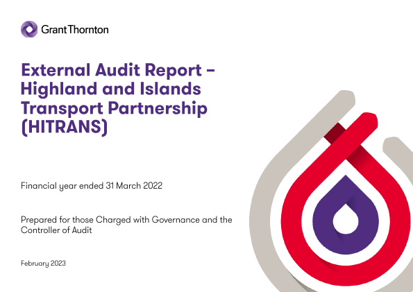 Publication cover: Highlands and Islands Transport Partnership annual audit 2021/22