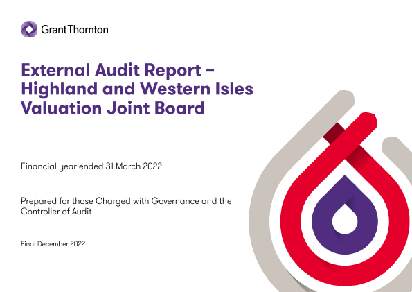 Publication cover: Highland and Western Isles Valuation Joint Board annual audit 2021/22