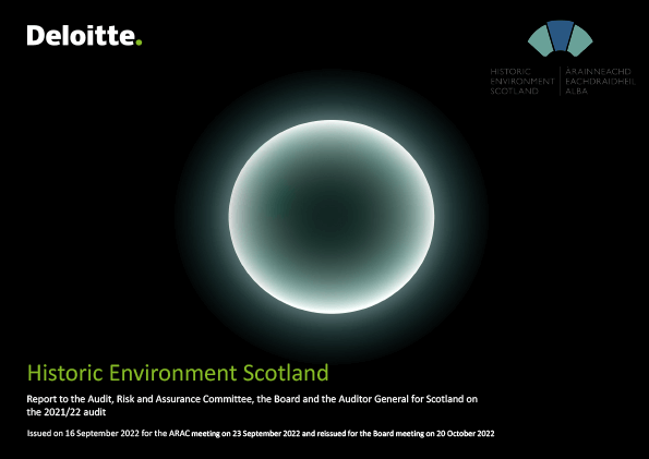 Publication cover: Historic Environment Scotland annual audit 2021/22