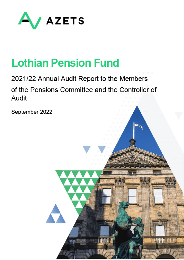 Publication cover: Lothian Pension Funds annual audit 2021/22