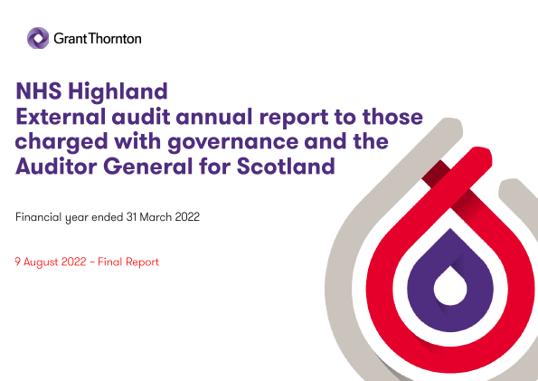 Publication cover: NHS Highland annual audit 2021/22