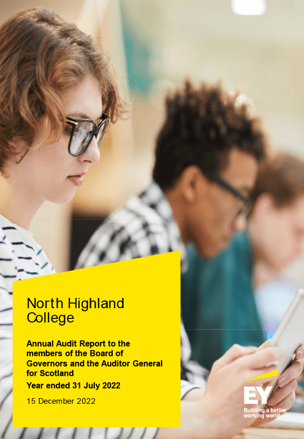 Publication cover: North Highland College annual audit 2021/22