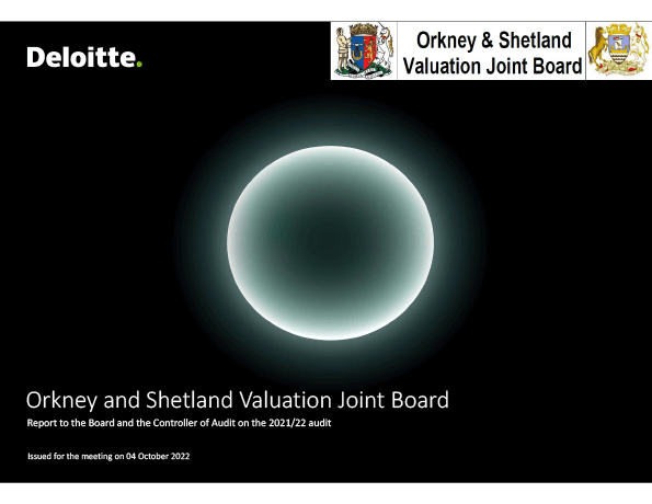Publication cover: Orkney and Shetland Valuation Joint Board annual audit 2021/22
