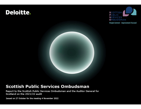 Publication cover: Scottish Public Services Ombudsman annual audit 2021/22
