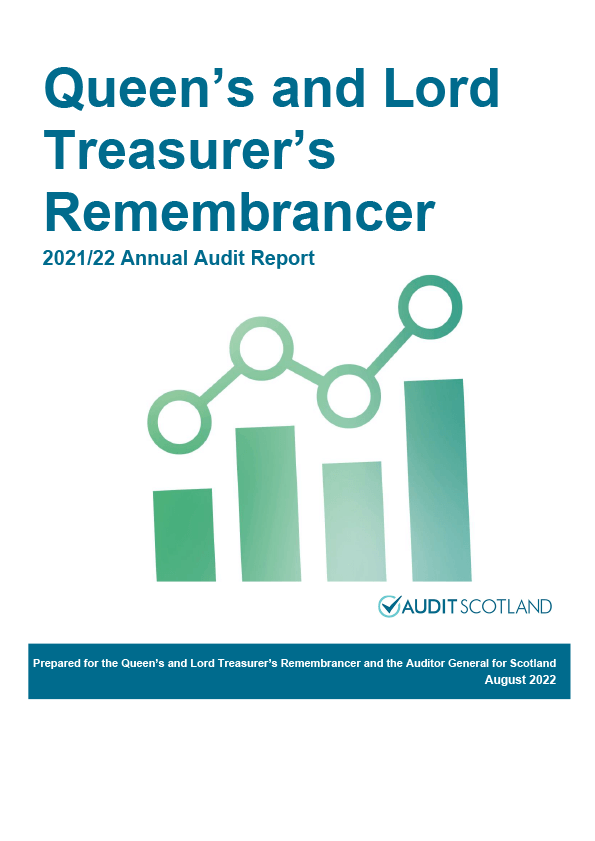 Publication cover: Queen's and Lord Treasurer's Remembrancer annual audit 2021/22