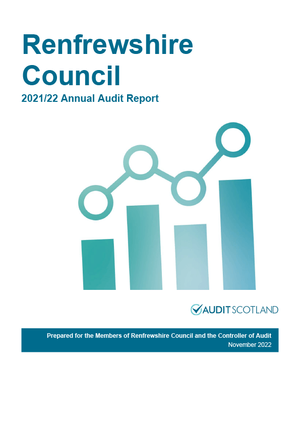 Publication cover: Renfrewshire Council annual audit 2021/22