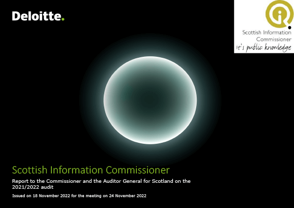 Publication cover: Scottish Information Commissioner annual audit 2021/22