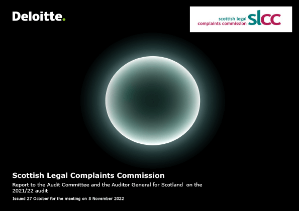 Publication cover: Scottish Legal Complaints Commission annual audit 2021/22
