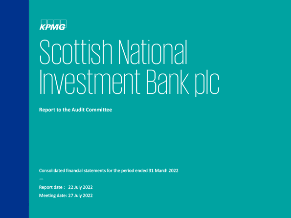 Publication cover: Scottish National Investment Bank annual audit 2021/22