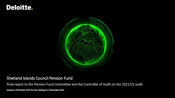 Publication cover: Shetland Islands Council Pension Fund annual audit 2021/22