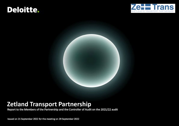 Publication cover: Zetland Transport Partnership annual audit 2021/22