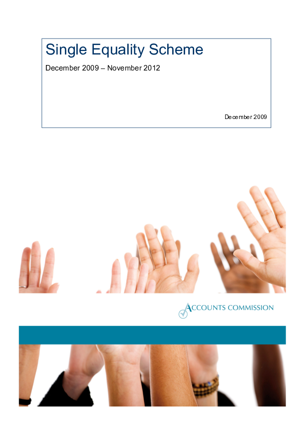 Report cover: Accounts Commission Single Equality Scheme 2009 - 2012