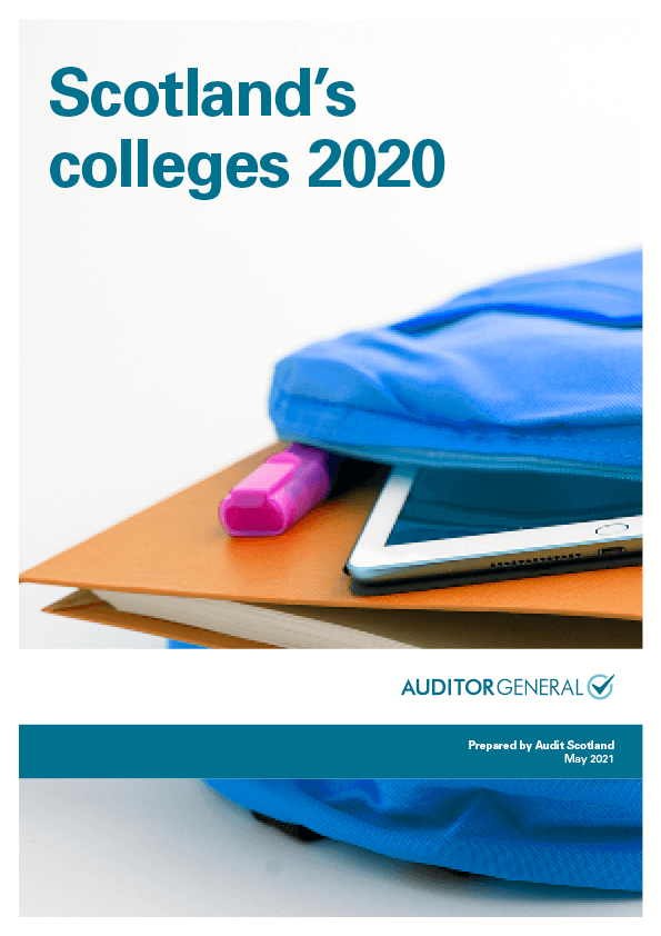 Report cover: Scotland's colleges 2020