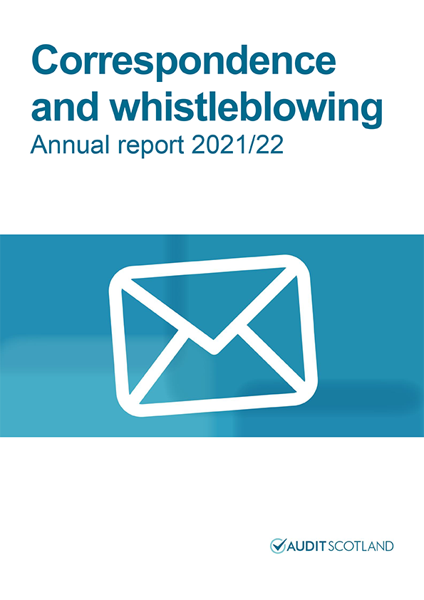 Publication cover: Correspondence and whistleblowing annual report 2021/22