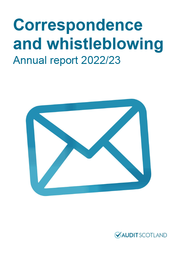 Publication cover: Correspondence and whistleblowing: Annual report 2022/23