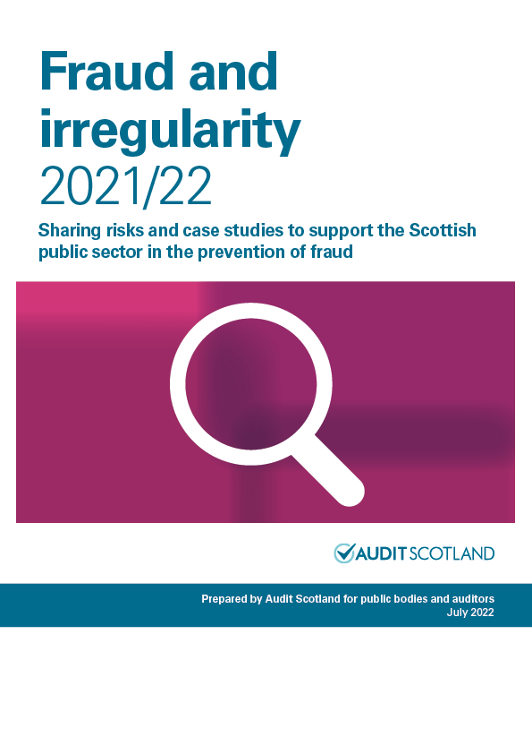 Publication cover: Fraud and irregularity 2021/22