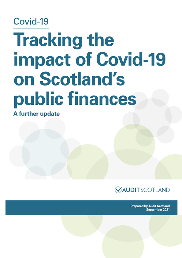 Publication cover: Covid-19: Tracking the impact of Covid-19 on Scotland’s public finances