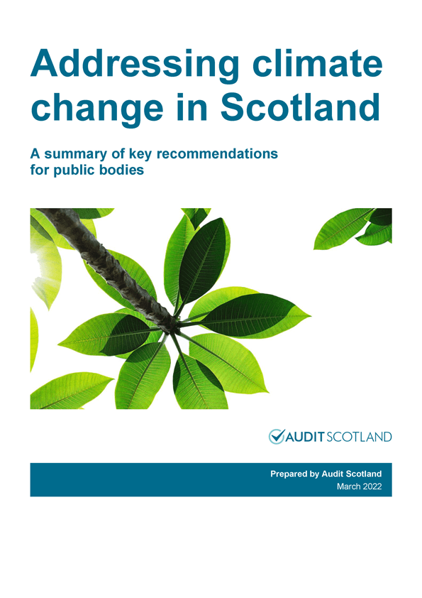 Publication cover: Addressing climate change in Scotland